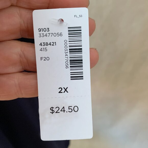 NWT Reitmans R Essentials Navy Blue Short Sleeve T-Shirt - Size 2X - Picture 5 of 10